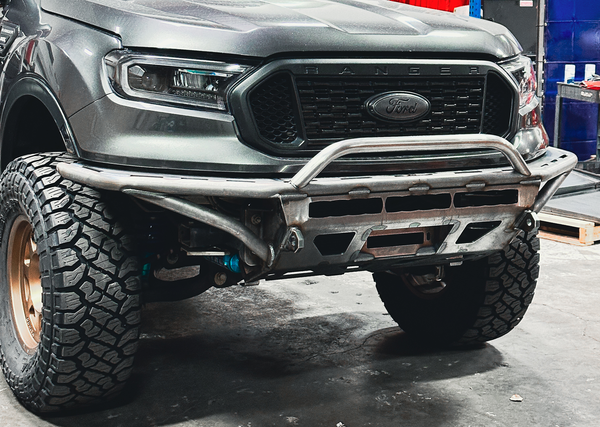 Ford Front Bumper; Pre-Drilled for Front Parking Sensors; Chrome (19 Ford Front Bumper; Pre-Drilled for Front Parking Sensors; Chrome (19