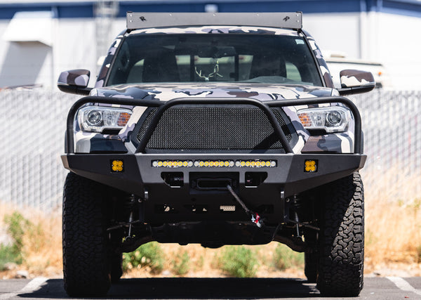 Front Bumper Cover Kit W/ Grilles & Valance For 2016-2023 Toyota Tacoma - Primed Black